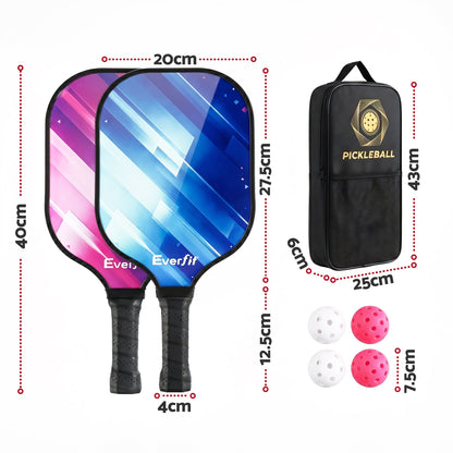 Everfit Pickleball Paddle Set Fibreglass Racquet Honeycomb Core With Bag PB-B-PADDLE-PBX2