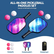 Everfit Pickleball Paddle Set Fibreglass Racquet Honeycomb Core With Bag