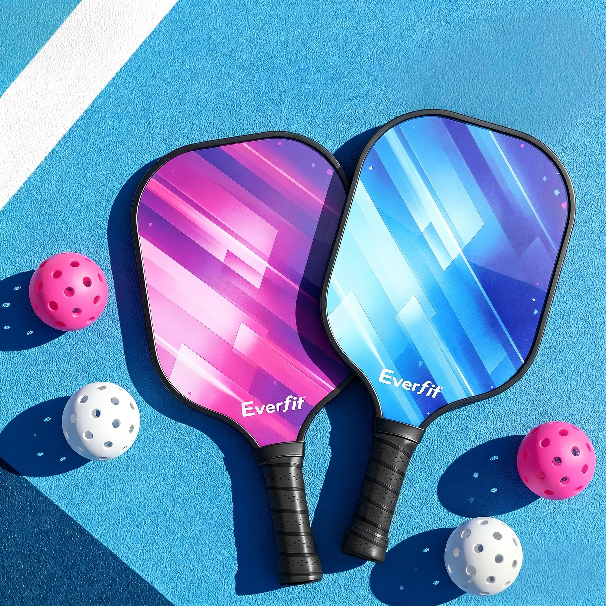 Everfit Pickleball Paddle Set Fibreglass Racquet Honeycomb Core With Bag