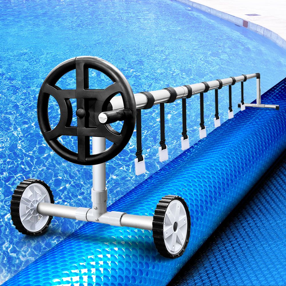Aquabuddy Pool Cover 500 Micron 10x4m Blue Swimming Pool Solar Blanket 4m Roller PC-100X40-L-BL-40ROL