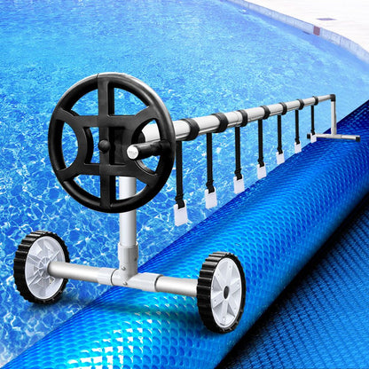 Aquabuddy Pool Cover 500 Micron 10x4m Blue Swimming Pool Solar Blanket 4m Roller PC-100X40-L-BL-40ROL