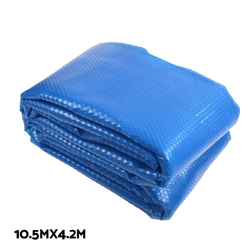 Aquabuddy Pool Cover 500 Micron 10.5x4.2m Silver Swimming Pool Solar Blanket 5.5m Roller PC-105X42-500-DX-BL-ROLLER