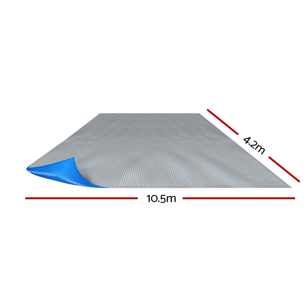 Aquabuddy Pool Cover 500 Micron 10.5x4.2m Swimming Pool Solar Blanket Blue Silver PC-105X42-L-DX-BL