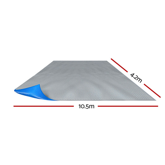 Aquabuddy Pool Cover 500 Micron 10.5x4.2m Swimming Pool Solar Blanket Blue Silver PC-105X42-L-DX-BL