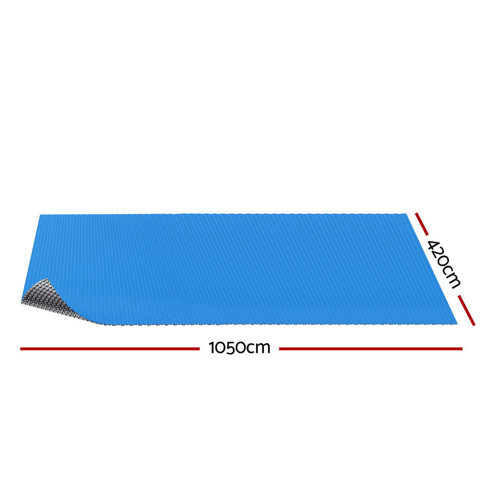 Aqua Buddy Pool Cover 600 Micron Bubble Heat Solar Blanket Blue Silver 10.5x4.2m PC-105X42-XL-DX-BL