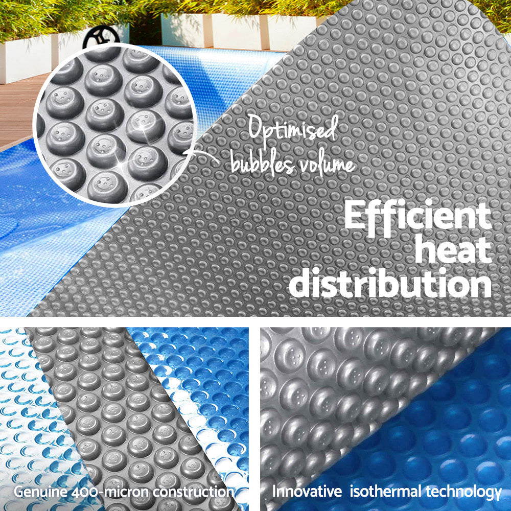 Aquabuddy Pool Cover 500 Micron 11x4.8m Swimming Pool Solar Blanket Blue Silver PC-110X48-L-DX-BL