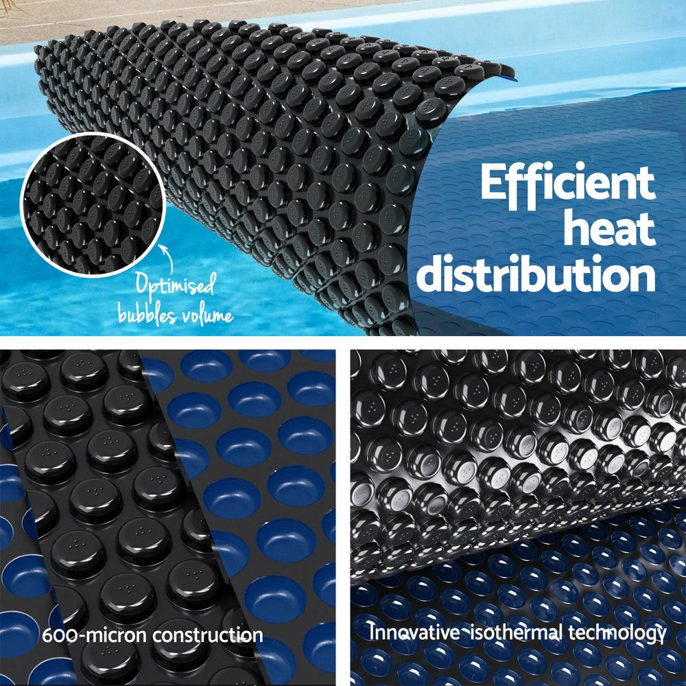 Aqua Buddy Pool Cover 600 Micron 11x4.8m Swimming Pool Solar Blanket Blue Black PC-110X48-XL-BK-BL