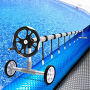 Aqua Buddy Pool Cover 11x6.2m 400 Micron Silver Swimming Pool Solar Blanket 6.55m Roller PC-110X62-M-DX-BL-64ROL