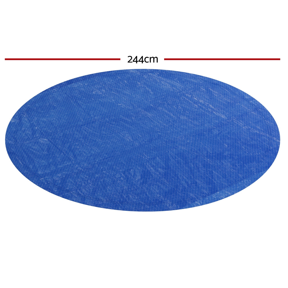 Aqua Buddy Pool Cover Fit 2.44m Round Above-ground Ring Swimming Pool Blanket Blue PC-244R-PE-BL