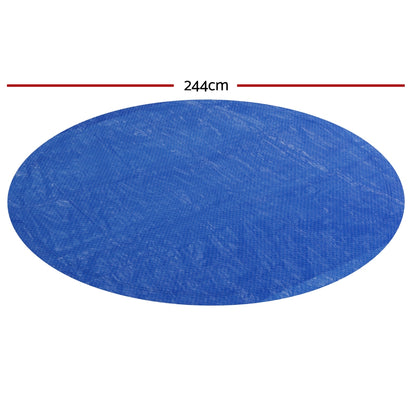 Aqua Buddy Pool Cover Fit 2.44m Round Above-ground Ring Swimming Pool Blanket Blue PC-244R-PE-BL