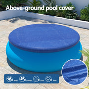Aqua Buddy Pool Cover Fit 2.44m Round Above-ground Ring Swimming Pool Blanket Blue PC-244R-PE-BL