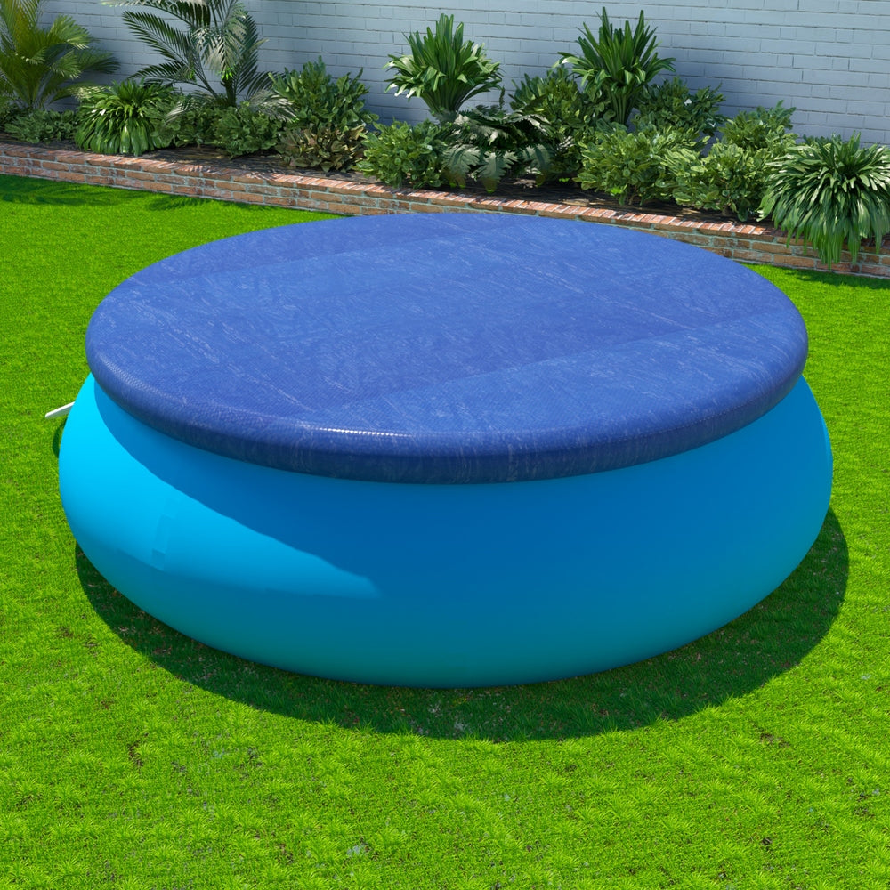Aqua Buddy Pool Cover Fit 2.44m Round Above-ground Ring Swimming Pool Blanket Blue PC-244R-PE-BL