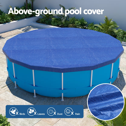 Aqua Buddy Pool Cover Fit 3.66m Round Above-ground Swimming Pool Blanket Blue PC-366R-PE-BL