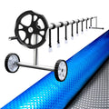Aquabuddy Pool Cover 6.5x3m 400 Micron Silver Swimming Pool Solar Blanket 5.5m Roller PC-65X30-400-DX-BL-ROLLER