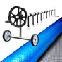Aquabuddy Pool Cover 6.5x3m 400 Micron Silver Swimming Pool Solar Blanket 5.5m Roller PC-65X30-400-DX-BL-ROLLER