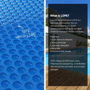 Aqua Buddy Pool Cover 600 Micron 7x4m w/ Roller 5.55m Solar Blanket Blue PC-70X40-L-BL-ROLLER-BU
