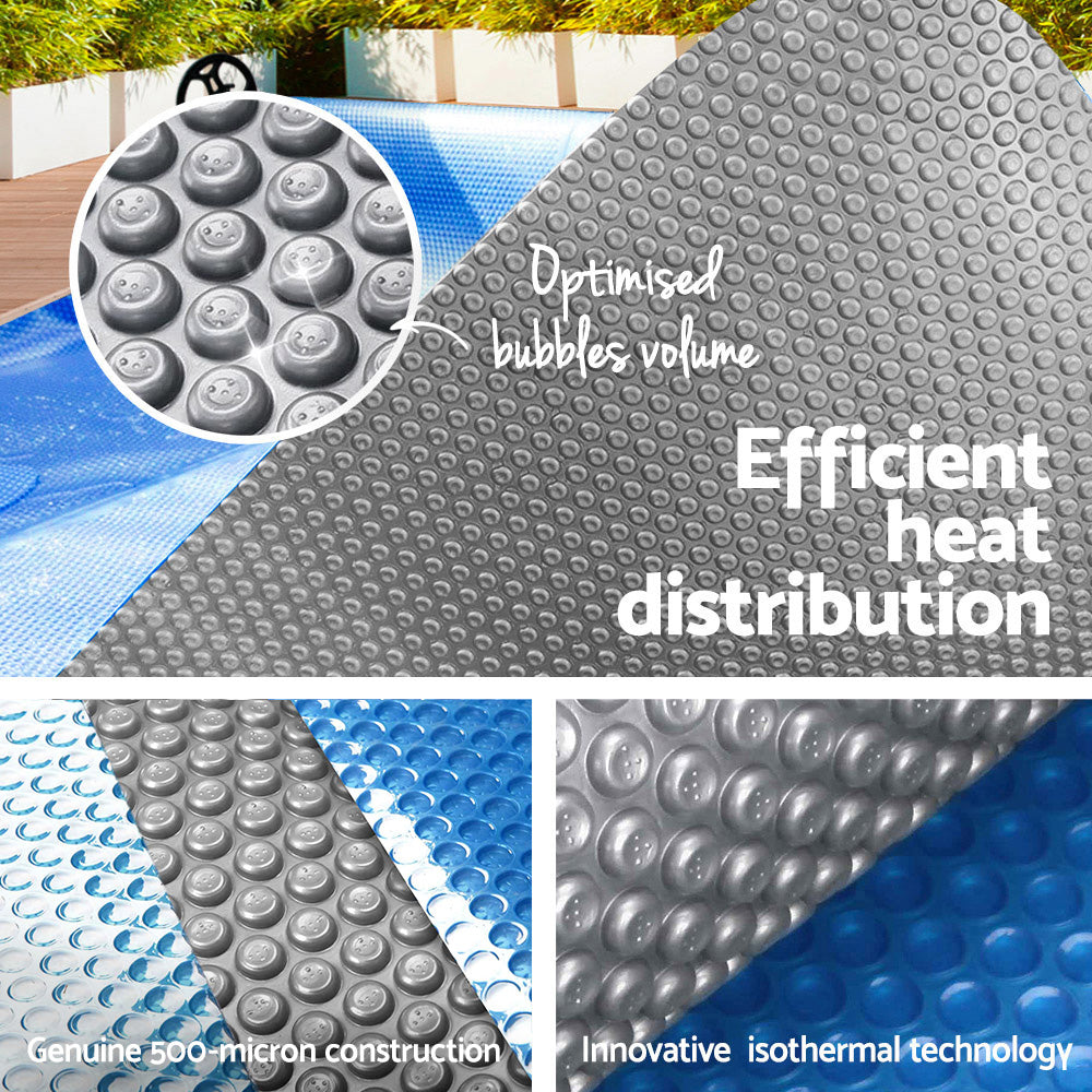 Aqua Buddy Pool Cover 500 Micron 7x4m Swimming Pool Solar Blanket Blue Silver PC-70X40-L-DX-BL