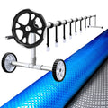 Aquabuddy Pool Cover 500 Micron 7x4m Silver Swimming Pool Solar Blanket 5.5m Roller PC-70X40-L-DX-BL-ROLLER