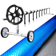 Aquabuddy Pool Cover 500 Micron 7x4m Silver Swimming Pool Solar Blanket 5.5m Roller PC-70X40-L-DX-BL-ROLLER