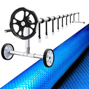 Aquabuddy Pool Cover 8x4.2m 400 Micron Blue Swimming Pool Solar Blanket 5.5m Roller PC-80X42-BL-ROLLER