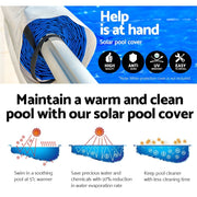 Aquabuddy Pool Cover 8x4.2m 400 Micron Blue Swimming Pool Solar Blanket 5.5m Roller PC-80X42-BL-ROLLER