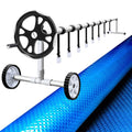 Aquabuddy Pool Cover 500 Micron 8x4.2m Blue Swimming Pool Solar Blanket 5.5m Roller PC-80X42-L-BL-ROLLER