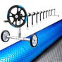 Aquabuddy Pool Cover 500 Micron 8x4.2m Silver Swimming Pool Solar Blanket 5.5m Blue Roller PC-80X42-L-DX-BL-ROLLER-BU