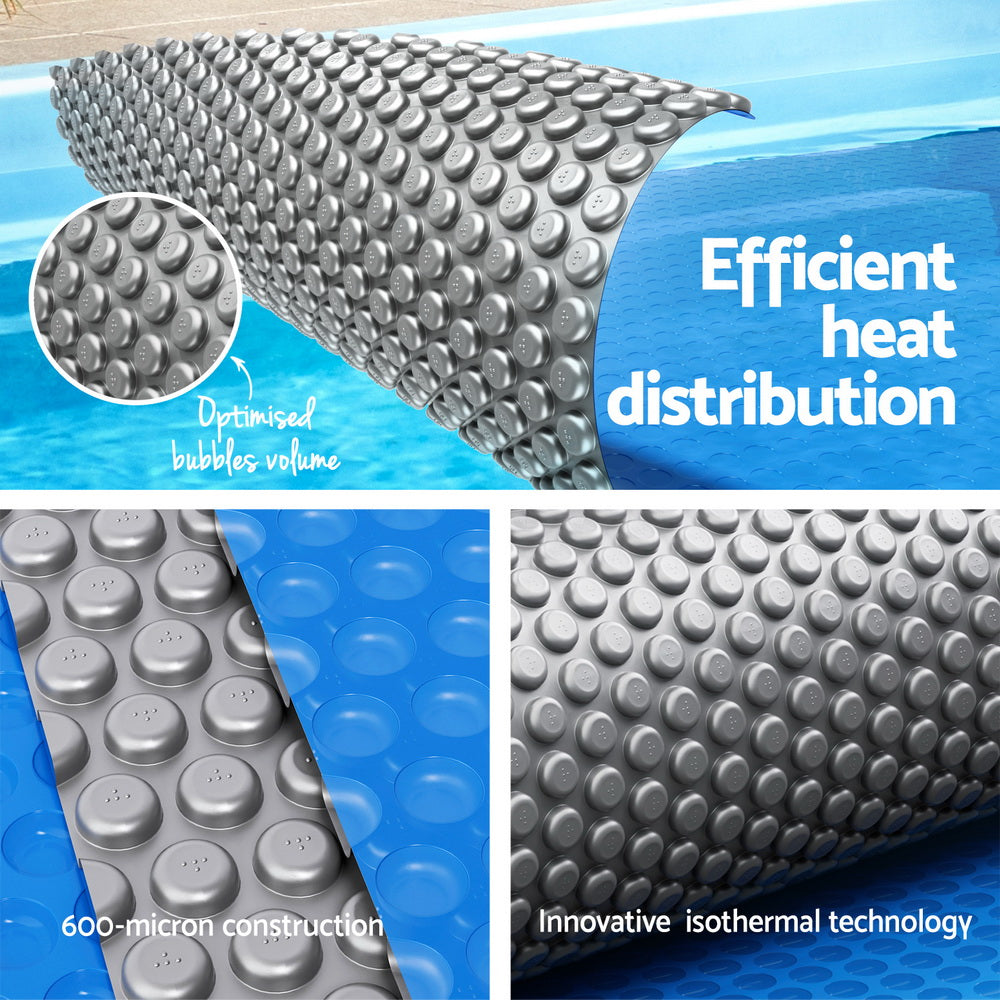 Aqua Buddy Pool Cover 600 Micron Bubble Heat Solar Blanket Blue Silver 8x4.2m PC-80X42-XL-DX-BL