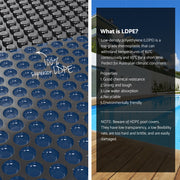 Aqua Buddy Pool Cover 600 Micron 8.5x4.2m w/ Blue Roller 5.55m Black Solar Blanket PC-85X42-L-BK-BL-ROLLER-BU