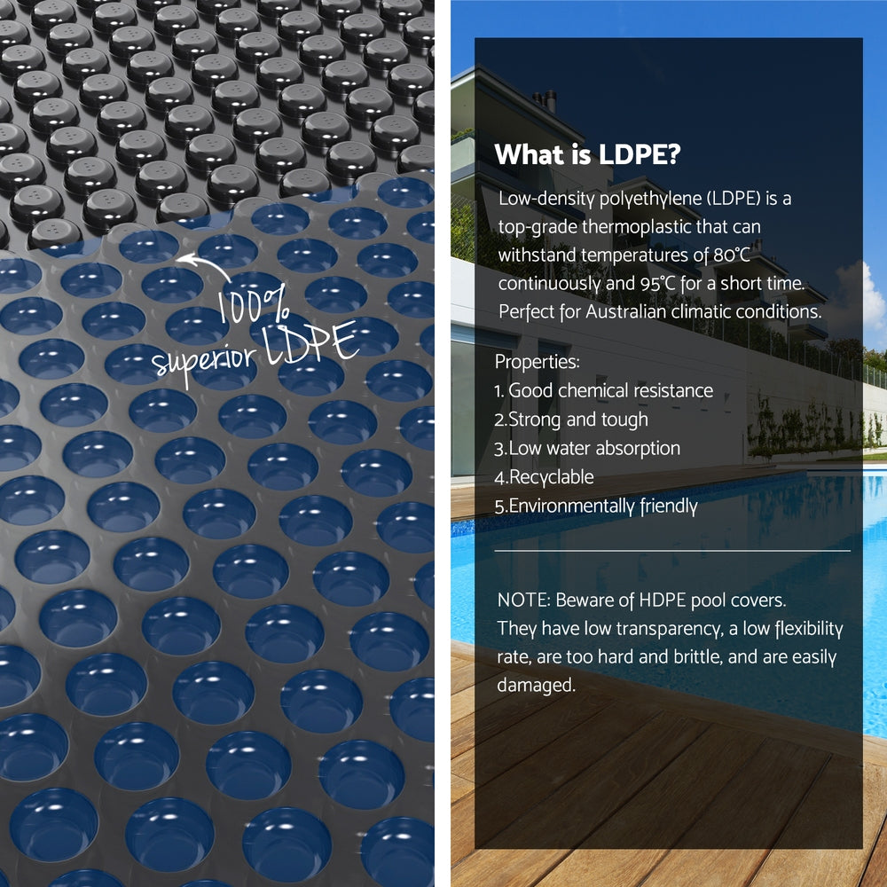 Aqua Buddy Pool Cover 600 Micron 9.5x5m Swimming Pool Solar Blanket Blue Black PC-95X50-L-BK-BL