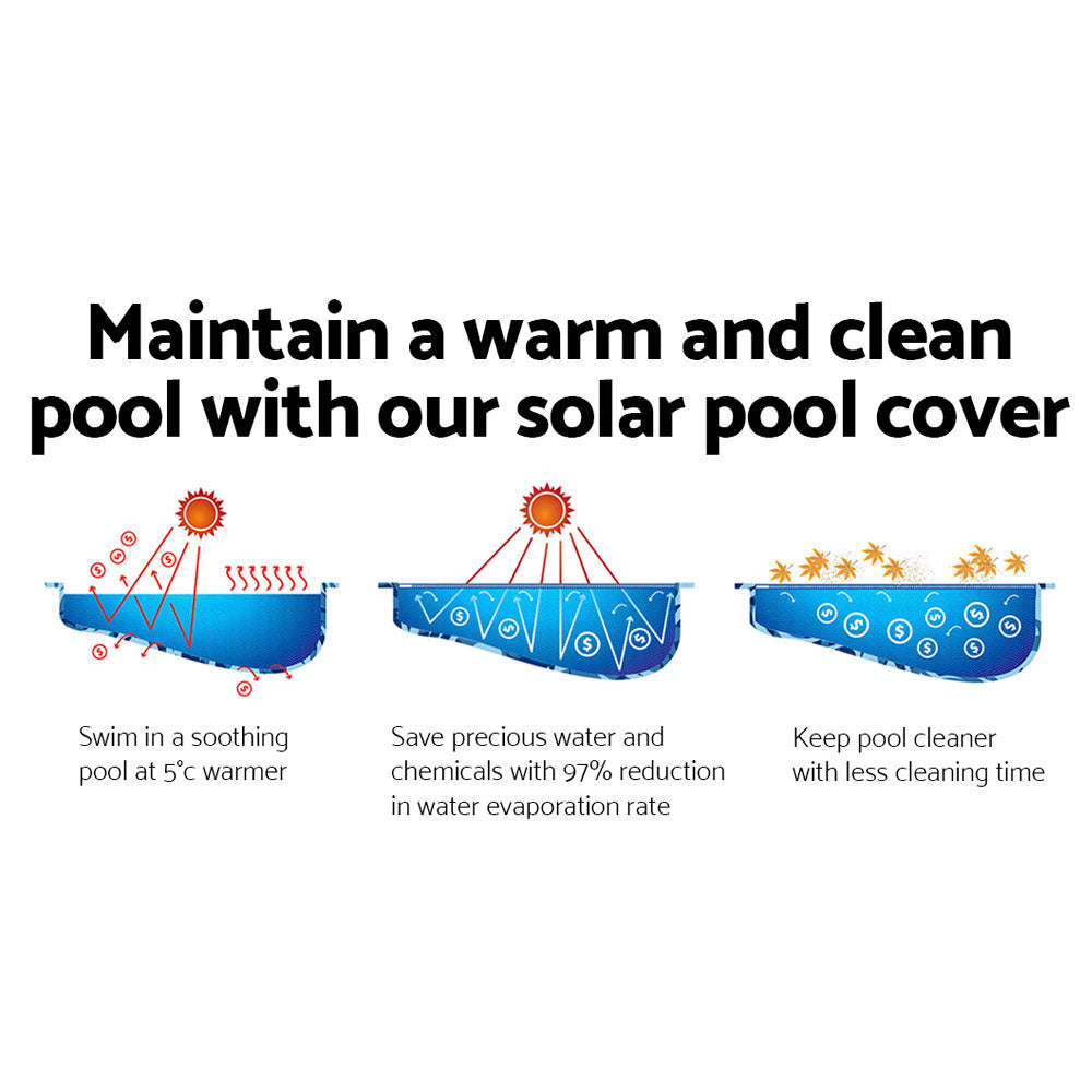 Aquabuddy Pool Cover 500 Micron 9.5x5m Swimming Pool Solar Blanket Blue Silver PC-95X50-L-DX-BL