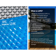 Aqua Buddy Pool Cover 9.5x5m 400 Micron Swimming Pool Solar Blanket Blue Silver PC-95X50-M-DX-BL