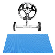 Aqua Buddy Pool Cover 600 Micron Heat Solar Blanket 9.5x5m w/ 5.55m Roller PC-95X50-XL-BL-ROLLER