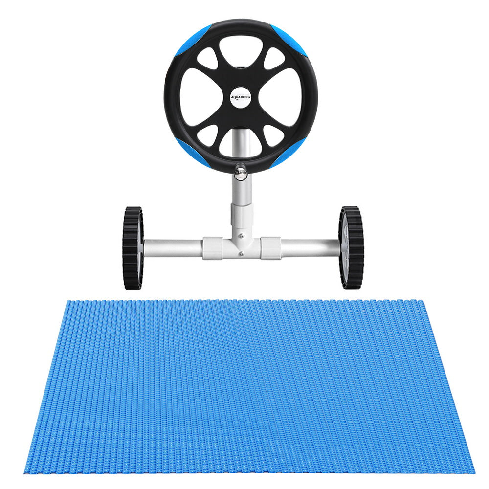 Aqua Buddy Pool Cover 600 Micron Solar Heat 9.5x5m Blanket w/ 5.55m Roller Blue PC-95X50-XL-BL-ROLLER-BU