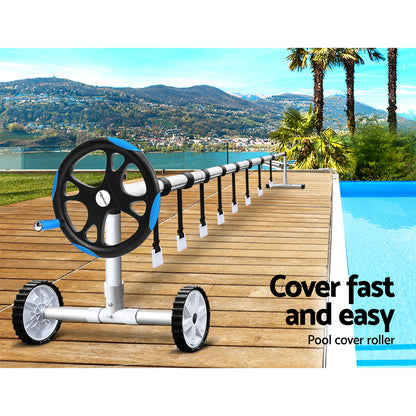 Aquabuddy Pool Cover Roller 5.5m Adjustable Swimming Pool Solar Blanket Reel Blue PC-ROLLER-55-BU