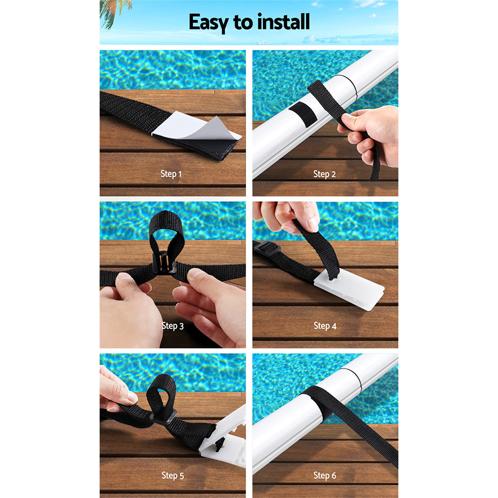 Aquabuddy Pool Cover Roller Attachment Swimming Pool Reel Straps Kit 8PCS PC-ROLLER-STRAPS