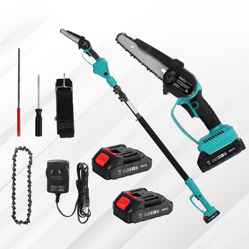 Giantz Telescopic Pole Chainsaw 6 Inch Cordless Tree Trimmer Kit 20V Battery PCAW-20V-6IN-GB