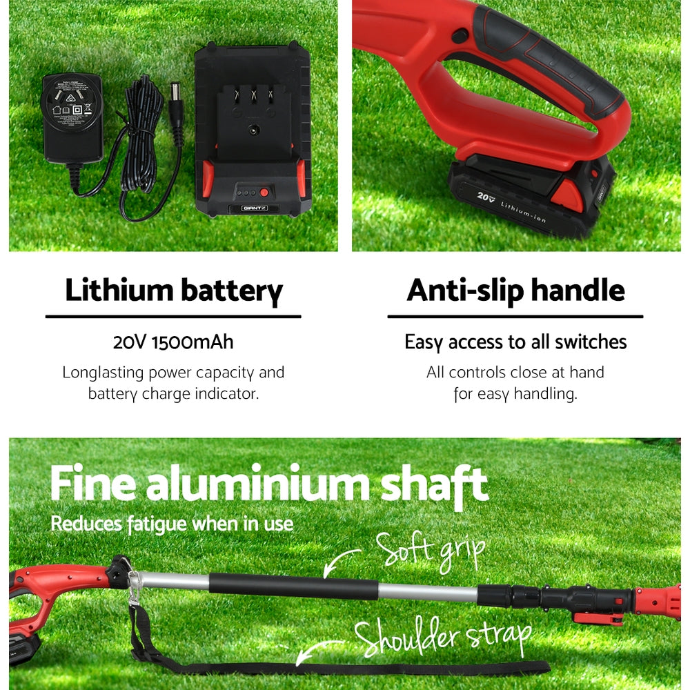 Giantz Chainsaw Cordless Pole Chain Saw 20V 8inch Pruner Battery 2.7m Long Reach PCAW-20V-N-SAW-RD