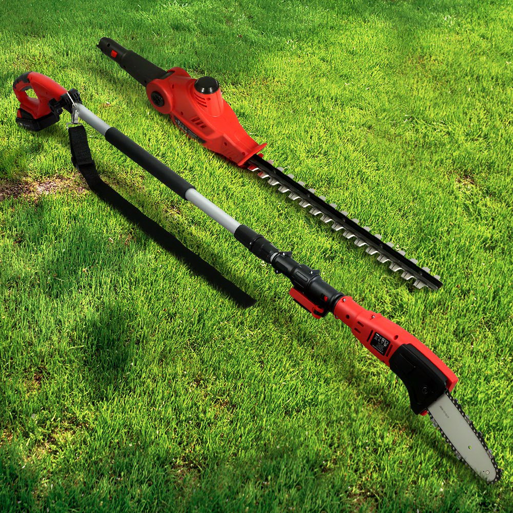 Giantz Chainsaw Trimmer Cordless Pole Chain Saw 20V 8inch Battery 2.7m Reach PCAW-20V-N-SAWTM-RD