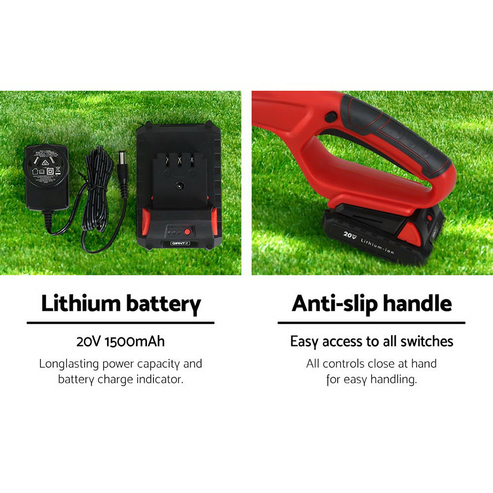 Giantz Chainsaw Trimmer Cordless Pole Chain Saw 20V 8inch Battery 2.7m Reach PCAW-20V-N-SAWTM-RD