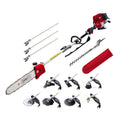 Giantz 4 Stroke Pole Chainsaw Petrol Hedge Trimmer Tree Pruner 12'' 9 In 1 PCAW-4S-40CC-GSAW