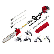 Giantz 4 Stroke Pole Chainsaw Petrol Hedge Trimmer Tree Pruner 12'' 7 In 1 PCAW-4S-40CC-TM