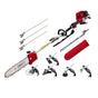 Giantz 4 Stroke Pole Chainsaw Petrol Hedge Trimmer Tree Pruner 12'' 7 In 1 PCAW-4S-40CC-TM