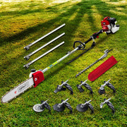 Giantz Pole Chainsaw 2 Stroke Petrol Tree Pruner Long Reach Saw 12 Inch Bar 9 In 1 PCAW-62CC-GSAW
