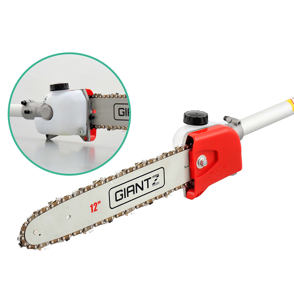 Giantz Pole Chainsaw 2 Stroke Petrol Tree Pruner Long Reach Saw 12 Inch Bar 2 In 1 PCAW-62CC-TM