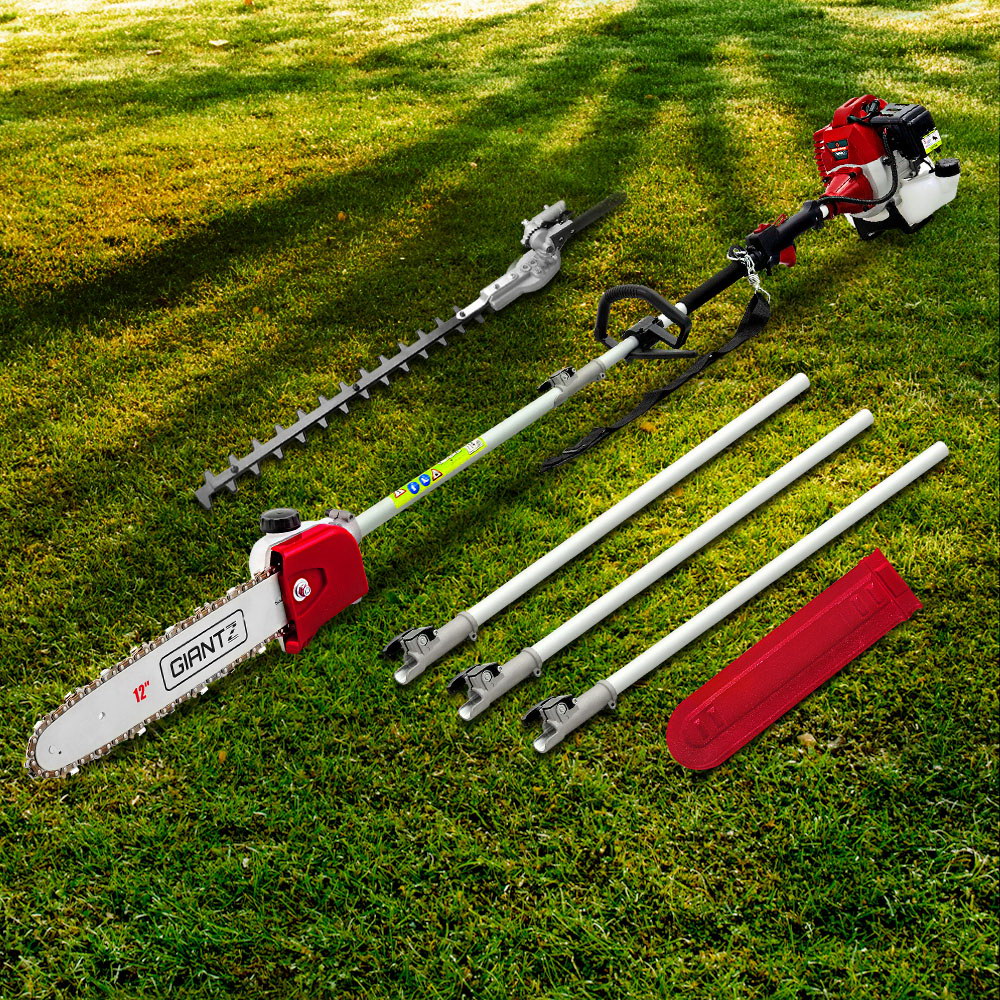 Giantz Pole Chainsaw 2 Stroke Petrol Tree Pruner Long Reach Saw 12 Inch Bar 2 In 1 PCAW-62CC-TM
