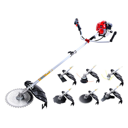 Giantz 2 Stroke Pole Chainsaw Petrol Hedge Trimmer Tree Pruner 7 In 1 PCAW-65CC-BH-GSAW