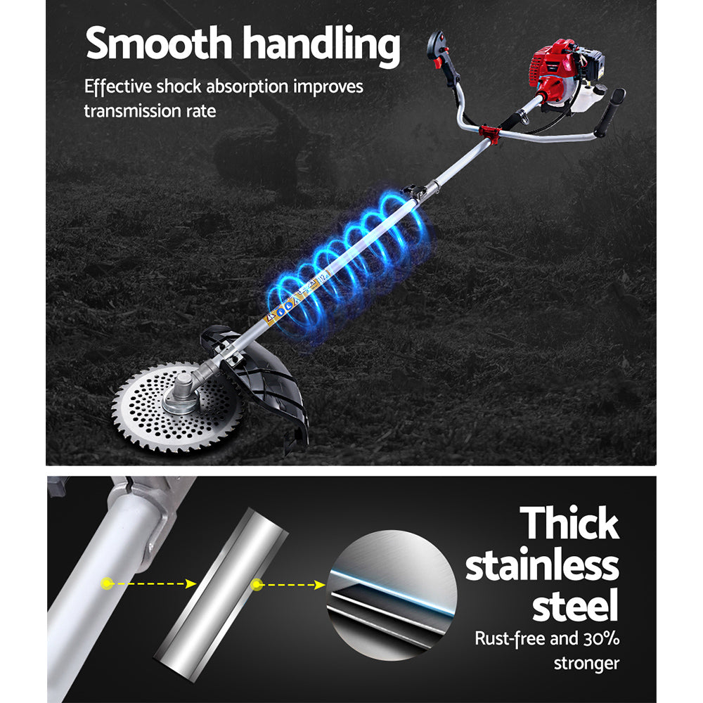 Giantz 2 Stroke Pole Chainsaw Petrol Hedge Trimmer Tree Pruner 7 In 1 PCAW-65CC-BH-GSAW