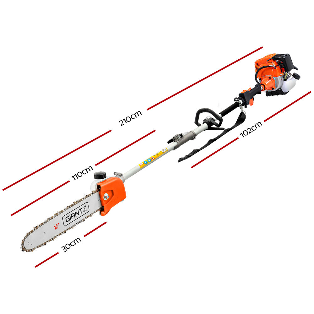 Giantz Pole 4 Stroke Chainsaw Petrol Tree Pruner Long Reach Saw 12 Inch Bar PCAW-FY-139-OG