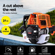Giantz Pole 4 Stroke Chainsaw Petrol Tree Pruner Long Reach Saw 12 Inch Bar PCAW-FY-139-OG